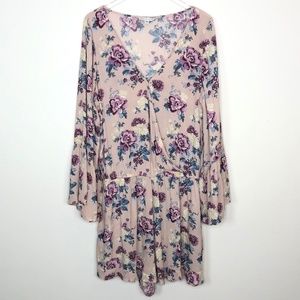 America Eagle Outfitters Mauve Floral Romper XL